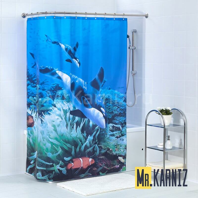 Штора для ванной Kасатки Штора для ванной Kасатки