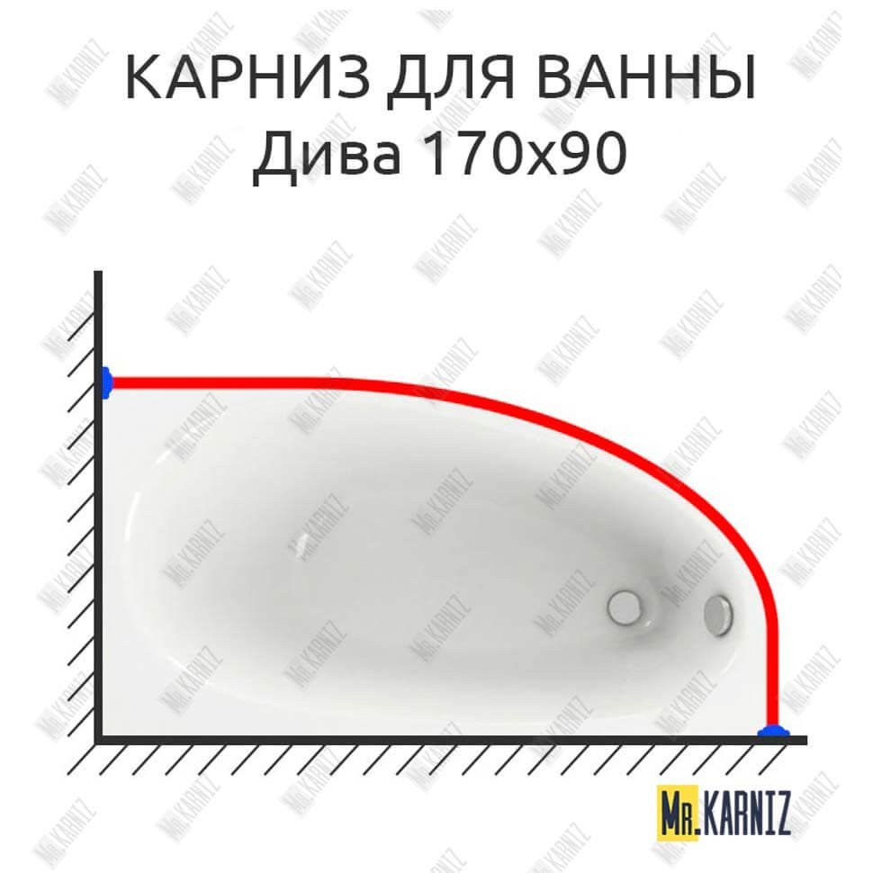 Карниз для ванны Aquatek Дива 170х90 Усиленный 20 мм MrKARNIZ Карниз для ванны Aquatek Дива 170х90 Усиленный 20 мм MrKARNIZ
